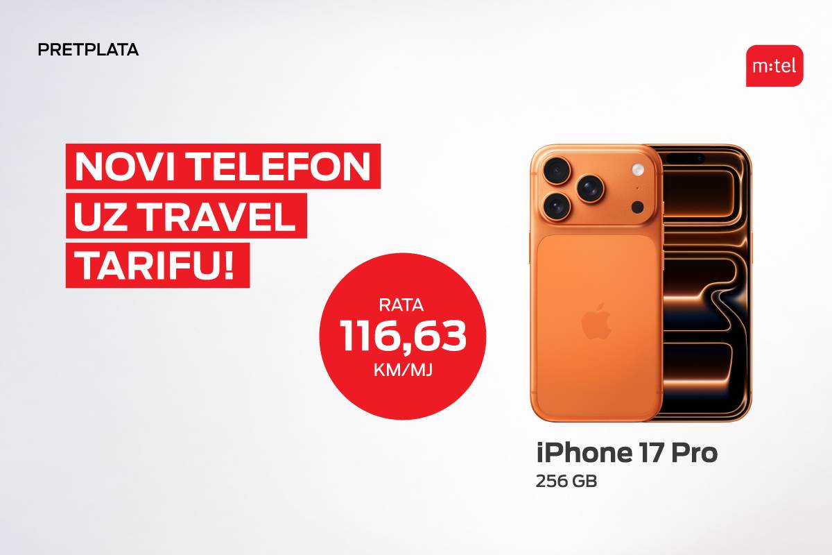 iPhone 17 Pro serija i m:tel Travel tarifa 