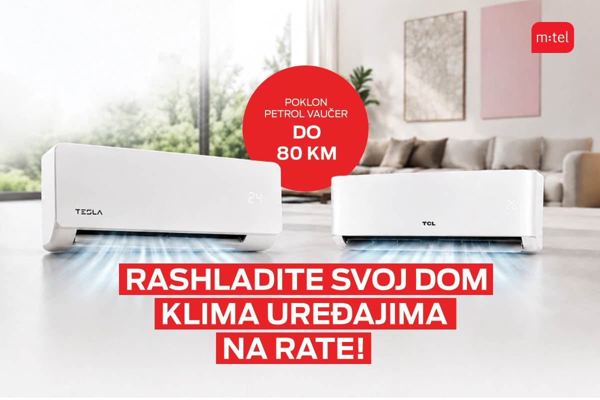  klima uređaji iz m:tel ponude poklon Petrol vaučer do 80 KM! 