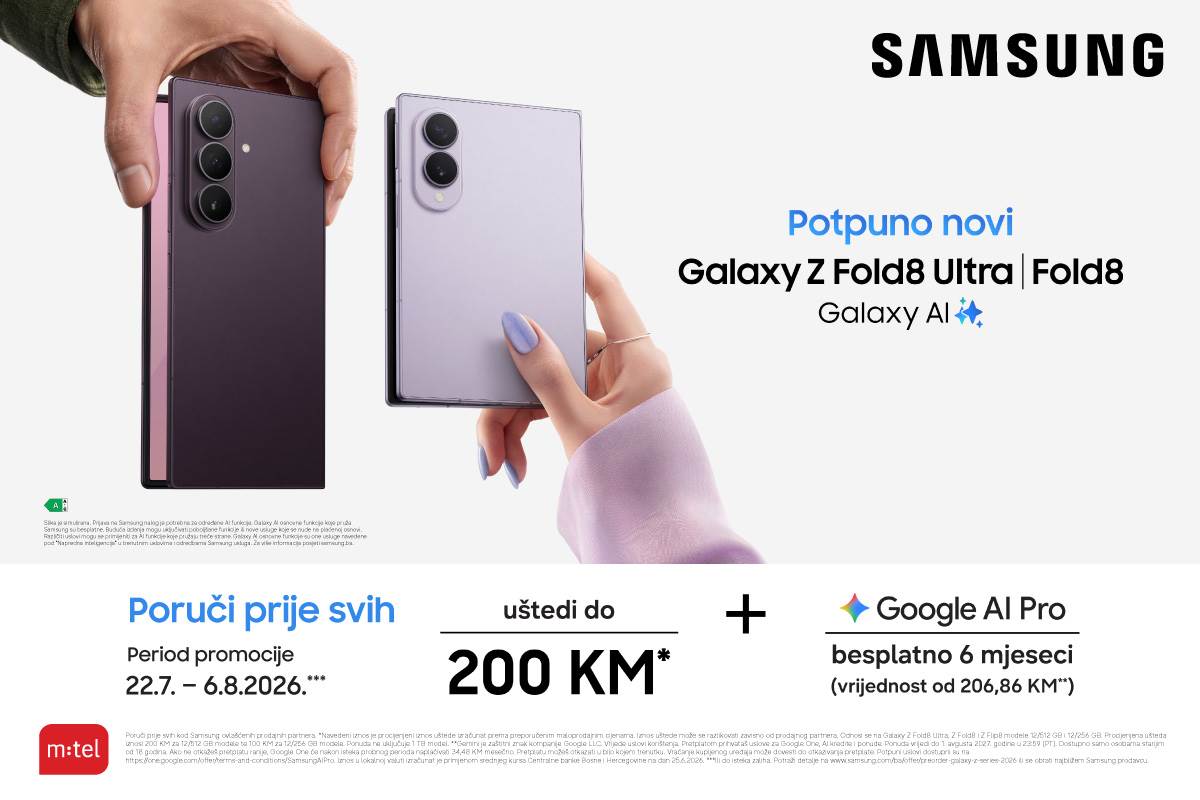  Galaxy Z Fold8 Ultra, Fold8 i Flip8 u m:tel ponudi: Ostvarite popust do 200 KM 
