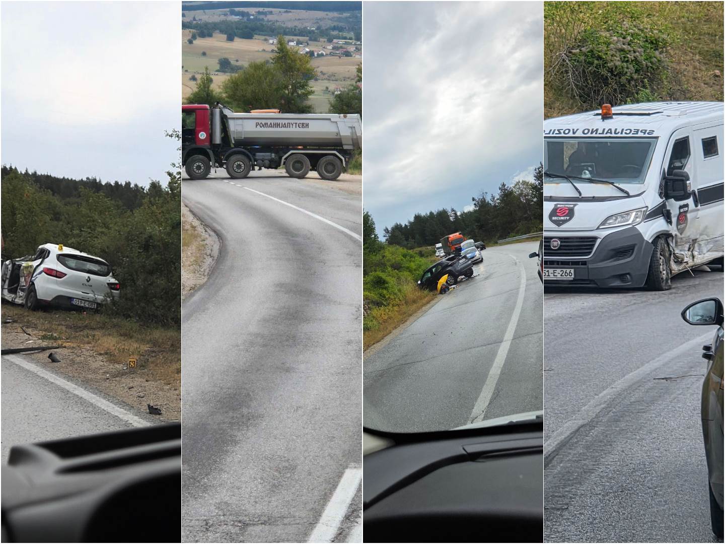  Više vozila sletjelo sa puta na Romaniji, saobraćaj otežan (FOTO) 