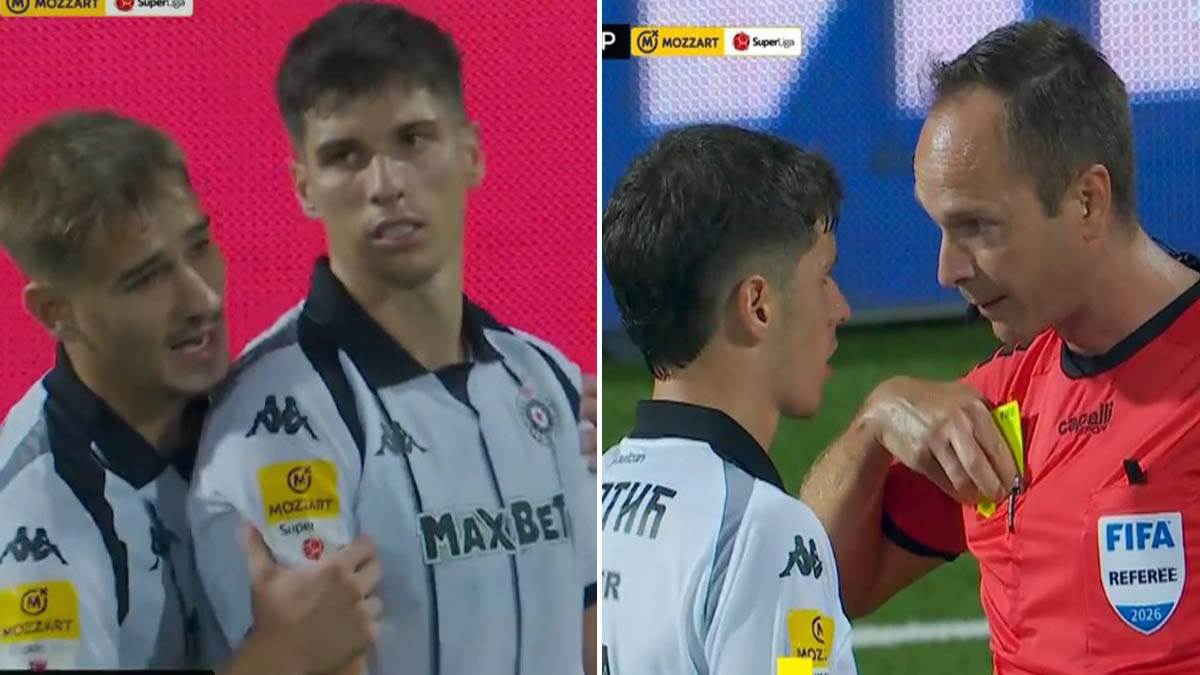 MIlan Vukotić dobio crveni karton na meču Radnika i Partizana 