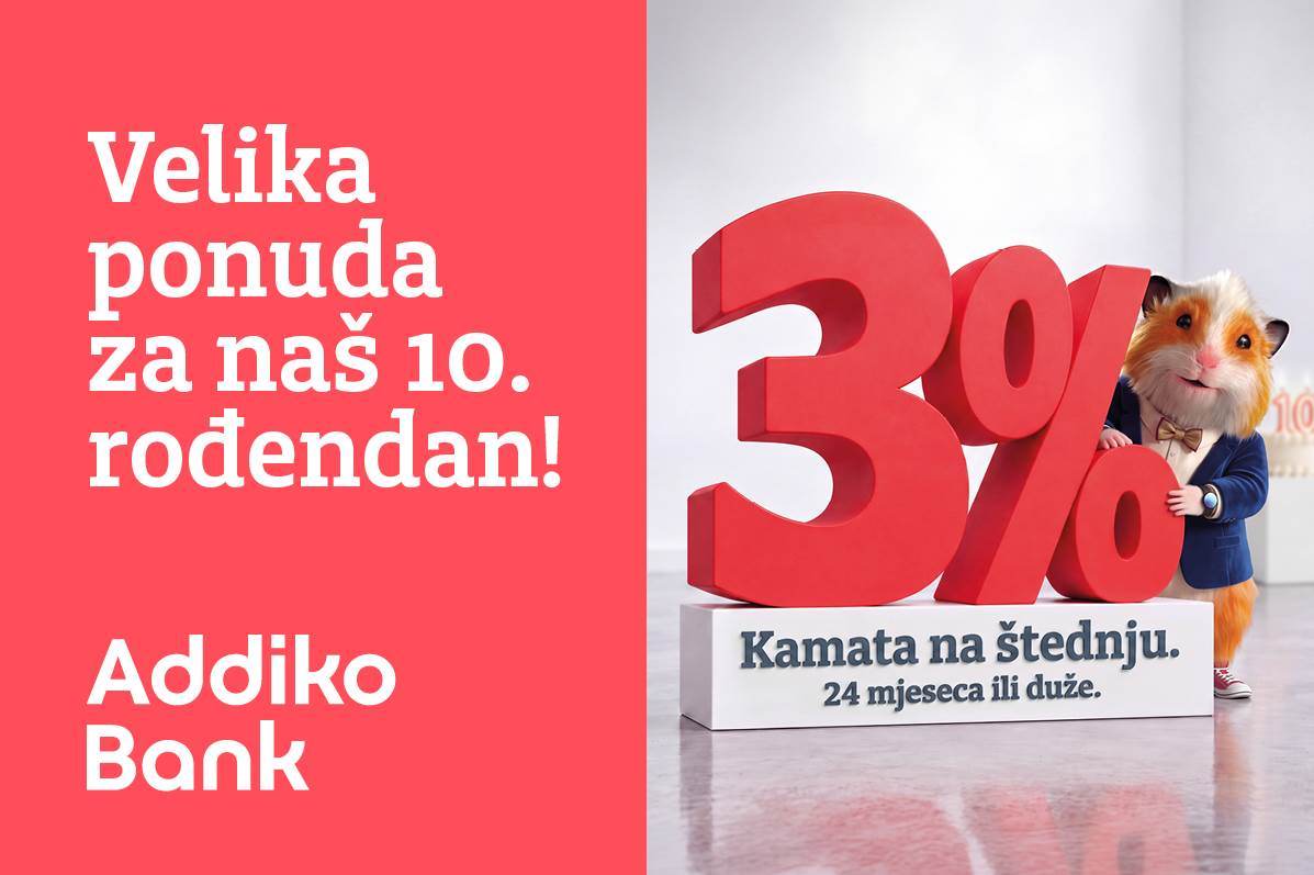  Addiko Bank Banjaluka slavi 10. rođendan uz kamatu od 3% na štednju 