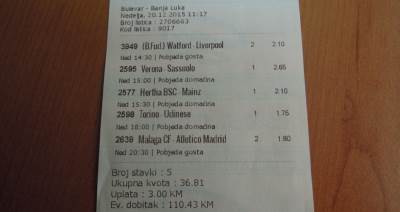  MONDO tiket za subotu 20. decembar 