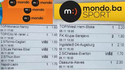  Mondo tiket za subotu 5. novembar 