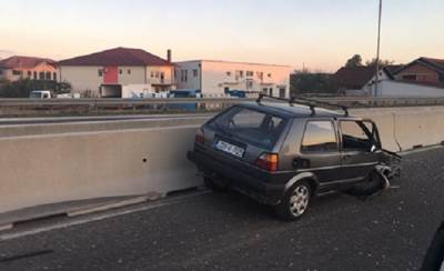  Sudar u Zalužanima, "golf" ostao bez točka (FOTO) 