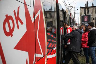  FK Crvena zvezda tramvaj fudbaleri kroz Beograd 