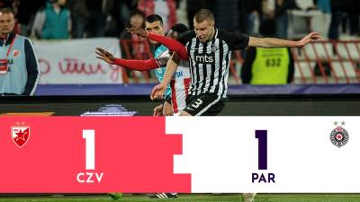  159. "večiti" derbi: Crvena zvezda - Partizan 1:1 