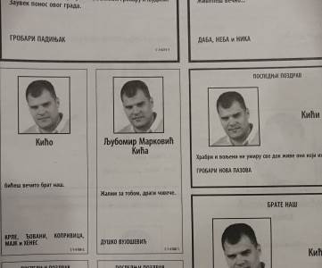  Čitulje za Ljubomira Kiću Markovića - Duško Vujošević i Marko Nikolić 