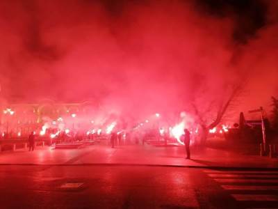  Bakljada navijača Borca Dan Republike Srpske 9. januar 2020. Lešinari FOTO 