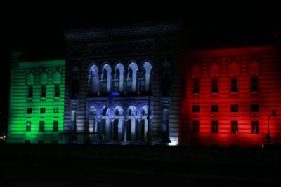  Sarajevska vijećnica u bojama Italije (FOTO) 