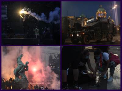  Teška noć za Srbiju: U Beogradu i Novom Sadu tuče, sukobi i suzavac 