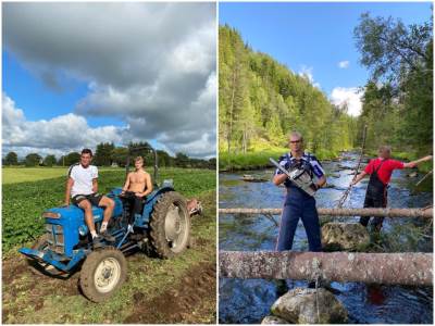  Erling Bratu Holand reže drva vozi traktor 