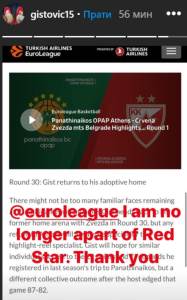  Džejms Gist napustio KK Crvena zvezda 