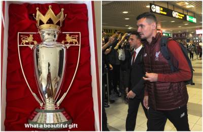  Džordan Henderson pismo i trofej Premijer lige za Dejana Lovrena 