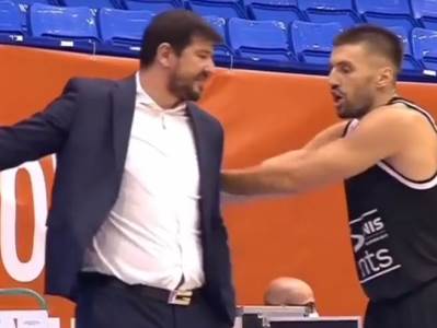  KK-Partizan-Vlado-Scepanovic-Nemanja-Gordic-rasprava-klupa-kosarka-video 
