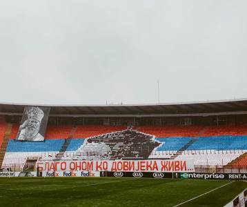  Crvena zvezda Gent Delije koreografija mitropolit Amfilohije 