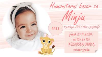  Za malu Minju u Kozarskoj Dubici prikupljeno 9.420 KM 