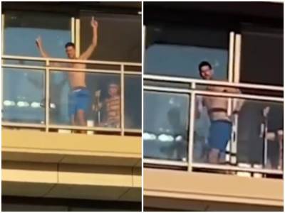  novak-djokovic-igra-kolo-na-terasi-adelejd-australijan-open-karantin 