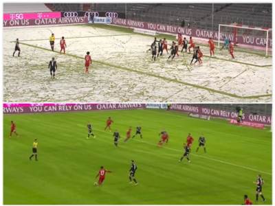  Bajern Minhen - Arminija 3:3 snijeg Nijemci! Za poluvrijeme očistili cijeli teren 