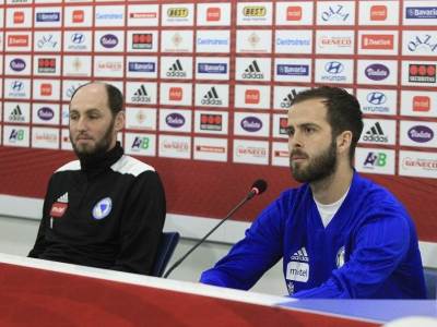  BiH - Francuska, press, Elvir Rahimić, Miralem Pjanić 