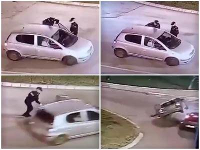  Dao gas i vukao policajca zakačenog na vrata! VIDEO 