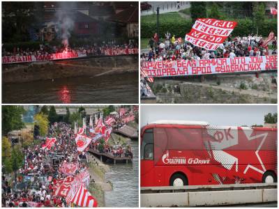 ZVEZDA SLAVI U CENTRU BEOGRADA - BAL NA VODI CRVENO-BELIH! Delije kraj reke dočekuju fudbalere i titulu! (FOTO/VIDEO) 