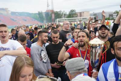  fk borac banjaluka slavlje nakon osvojene titule 