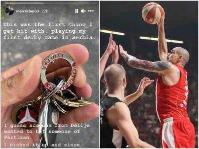  maik cirbes predmet kojim je pogođen na derbiju zvezda partizan 