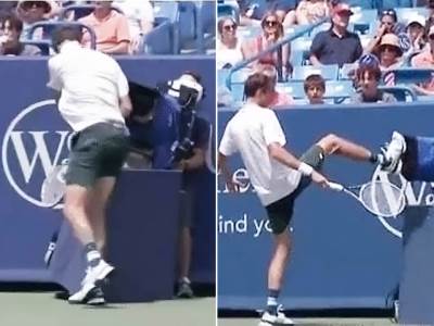  danil medvedev srušio kamermana šutirao kameru 