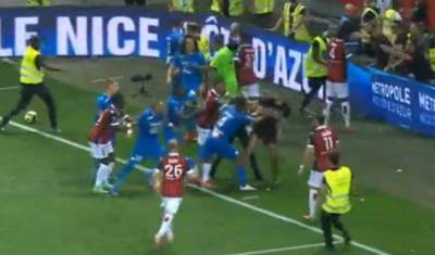  liga 1 nica marsej navijači gađali pajea flašom incident 