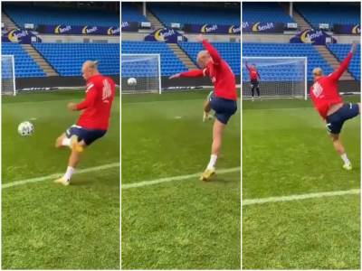  erling braut holand norveška trening gol 