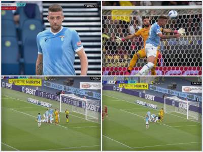  sergej milinković savić gol lacio roma golman ga nokautirao 