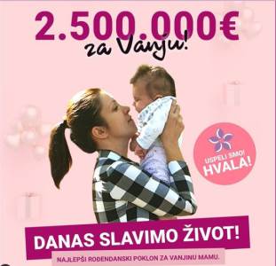  Danas slavimo novi život: Sakupljen novac za liječenje male Vanje! 