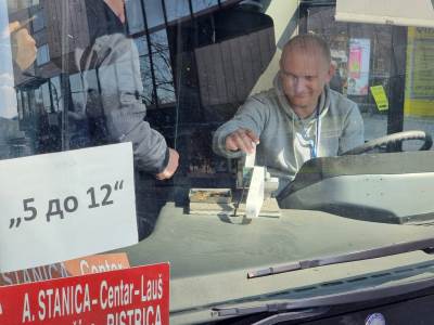  Zaustavljanje autobusa i protest autoprevoznika u Banjaluci 