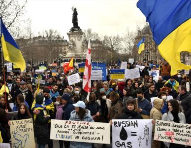  Protest u Parizu protiv rata u Ukrajini 