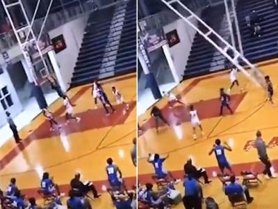  Pad koša na utakmici 