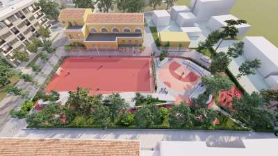  Sportski sadržaji u dvorištu Sokolskog doma u Banjaluci 