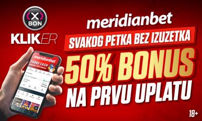  KAKVA PONUDA U MERIDIANU: Započni vikend uz 50% bonusa na uplatu
 