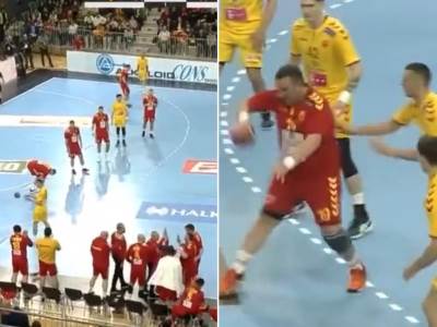  Vinčo Dimovski golčina na rukometnoj revijalnoj utakmici 
