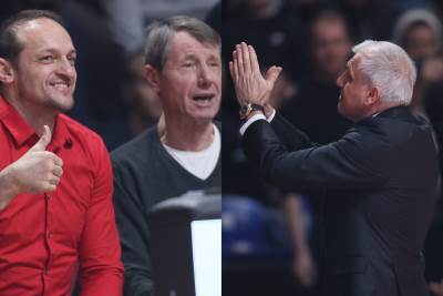  Moka Slavnić i Igor Rakočević pored Željka Obradovića 