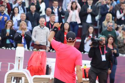  Dušan Lajović i pas Rio poslije polufinala Srpska open 