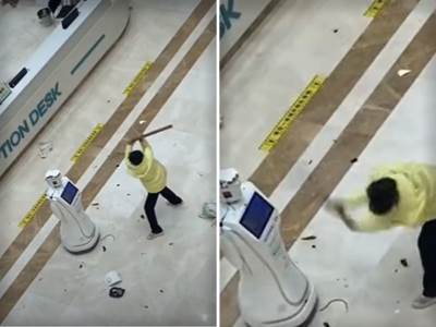  Kineskinja napala bolničkog robota palicom 