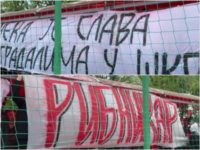  Navijači Spartak Moskva razvili transparent o masakru u Beogradu 