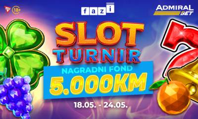  AdmiralBet turnir nagrađuje sa fondom od 5.000 KM i poklonom za registraciju 20 KM! 