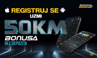  Admiralbet aplikacija - Skini aplikaciju, registruj se i preuzmi 50 KM bonusa dobrodošlice. 