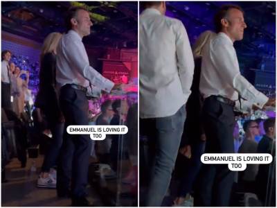  Makron na koncertu za vrijeme nereda u Parizu 