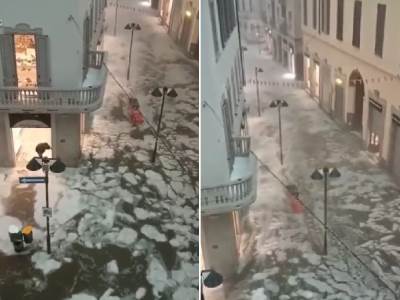  Posljedice nevremena: Rijeka leda teče ulicama italijanskog grada (VIDEO) 
