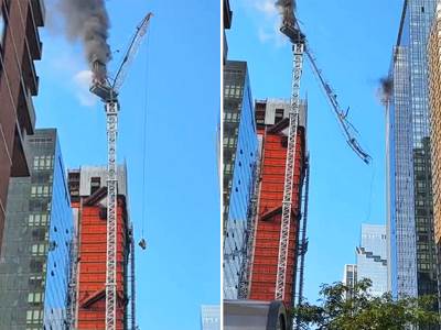  Zapalio se kran u Njujorku i pao na zgradu 