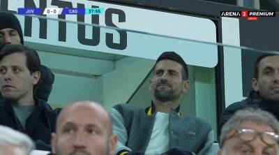  Novak Đoković gleda utakmicu Juventus Kaljari 