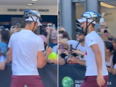  novak djokovic sa kacigom na treningu u rimu video snimak 